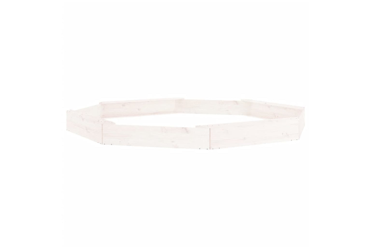 vidaXL 825024 Sandbox With Seats White Octagon Solid Wood Pine-5