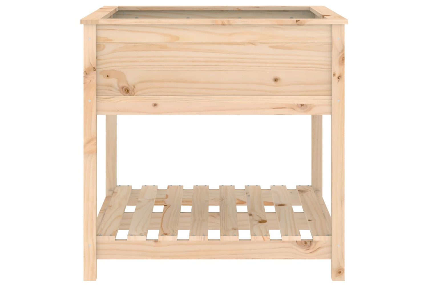 vidaXL 823794 Planter With Shelf 82.5x82.5x81cm Solid Wood Pine-4