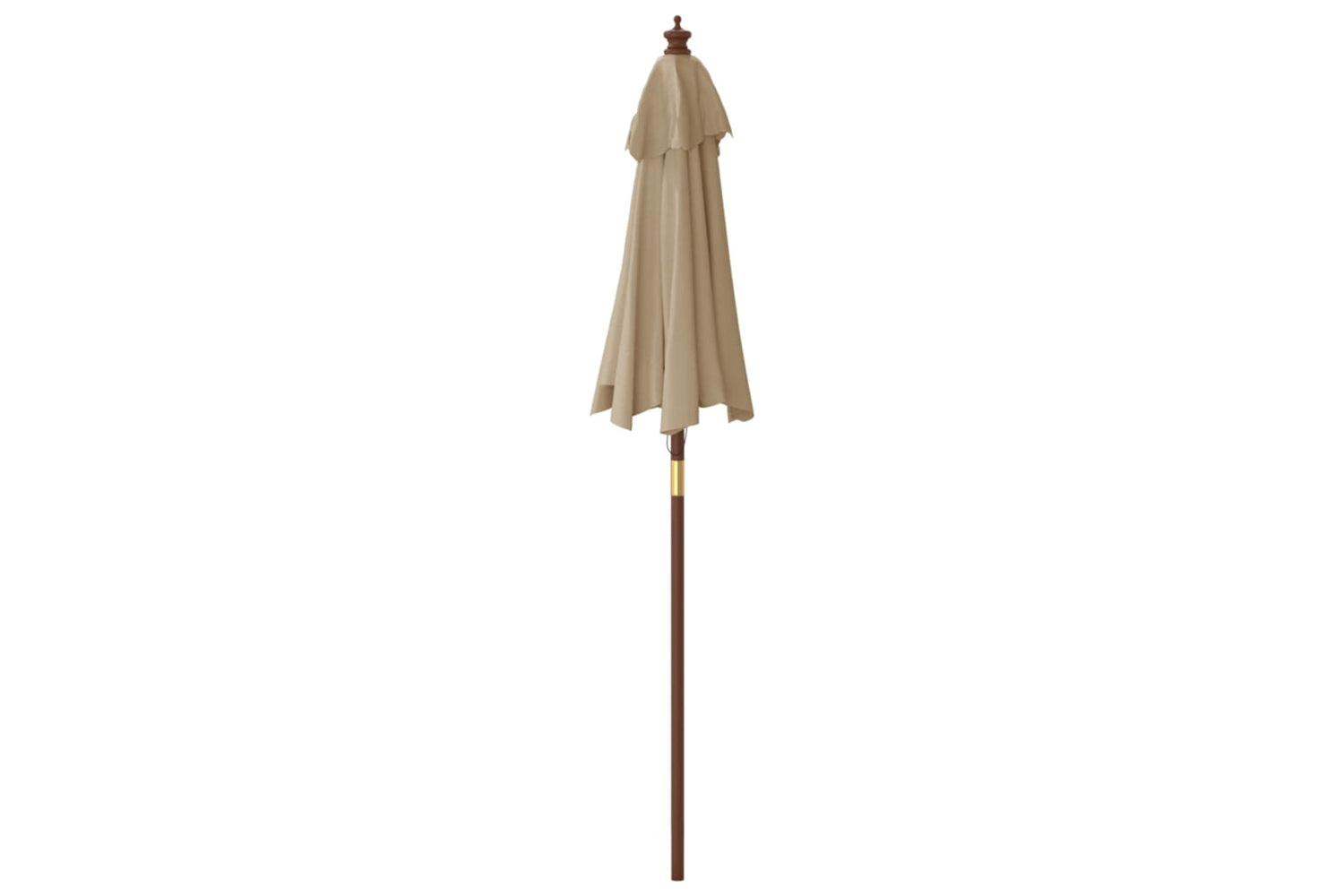 vidaXL 363162 Garden Parasol With Wooden Pole Taupe 196x231cm-4