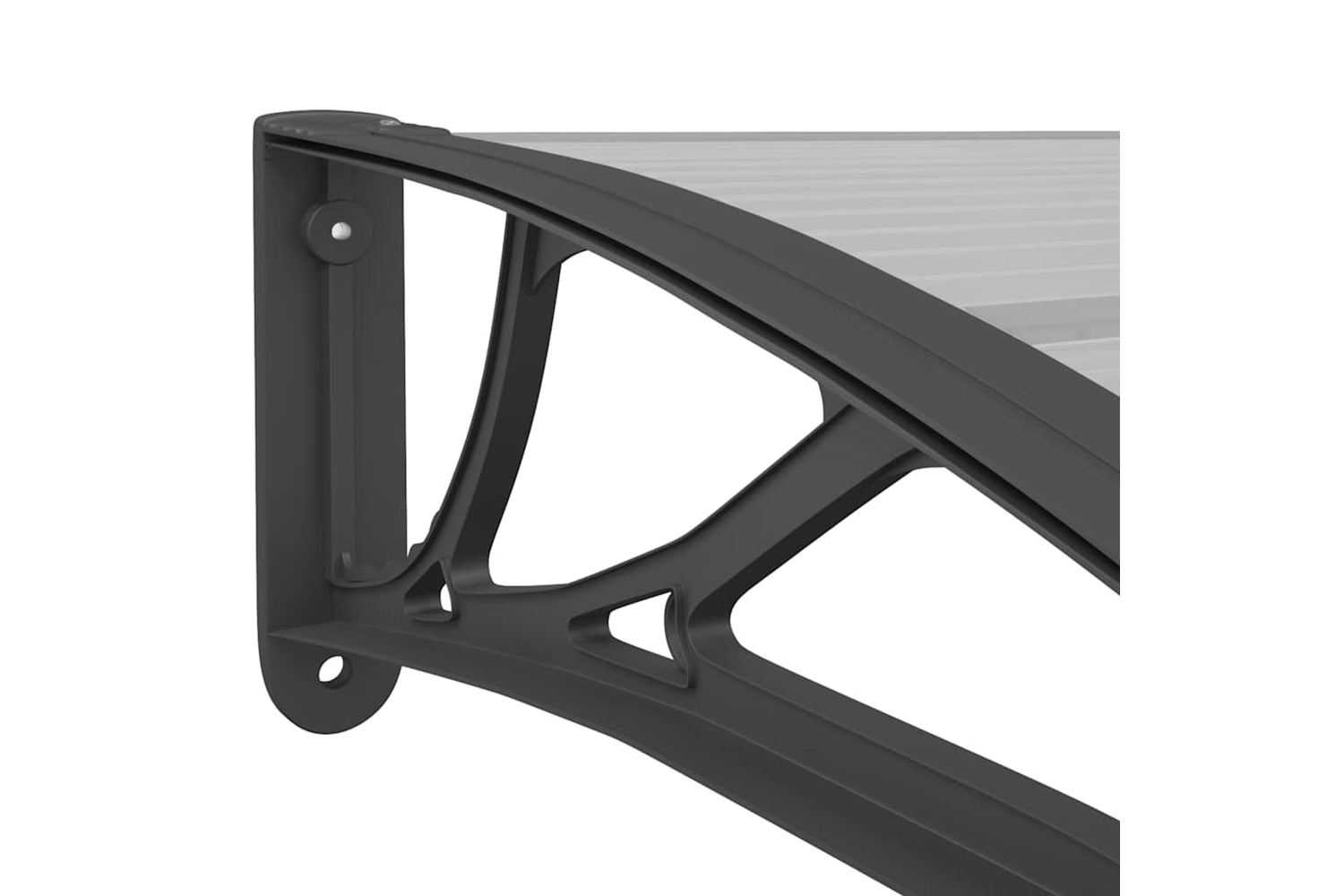 vidaXL 153591 Door Canopy Black And Transparent 350x80cm Polycarbonate-5