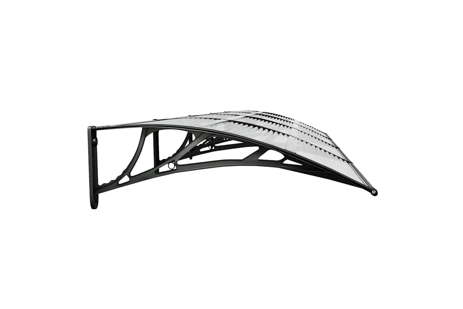 vidaXL 153591 Door Canopy Black And Transparent 350x80cm Polycarbonate-4