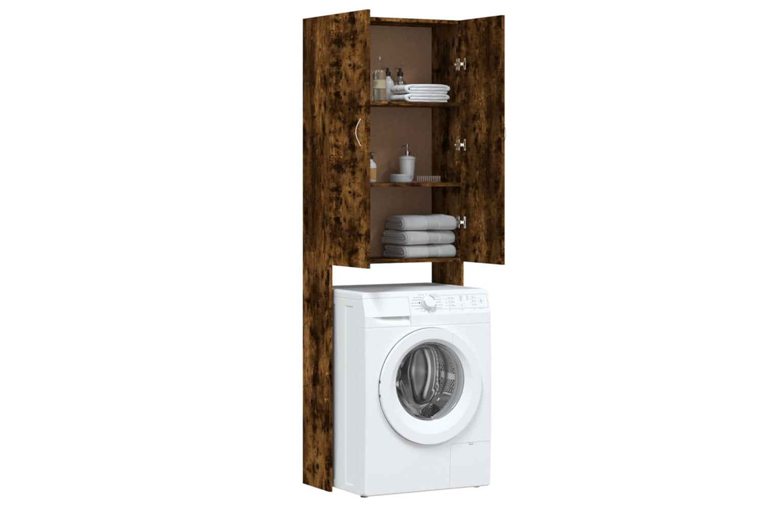 vidaXL Washing Machine Cabinet Smoked Oak 64x25.5x190cm-4