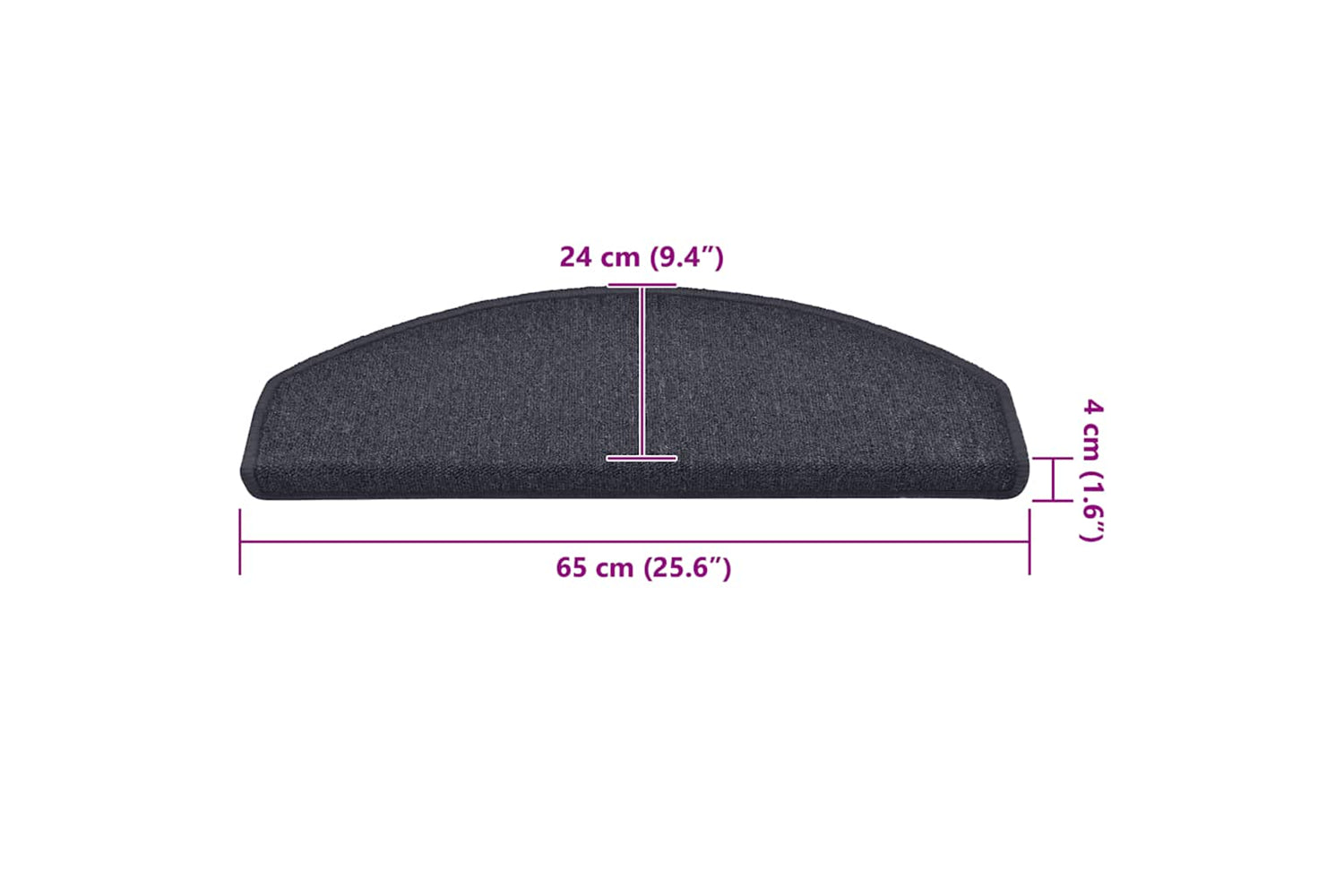 vidaXL 322365 Carpet Stair Treads 15 Pcs Dark Grey And Blue 65x24x4cm-6