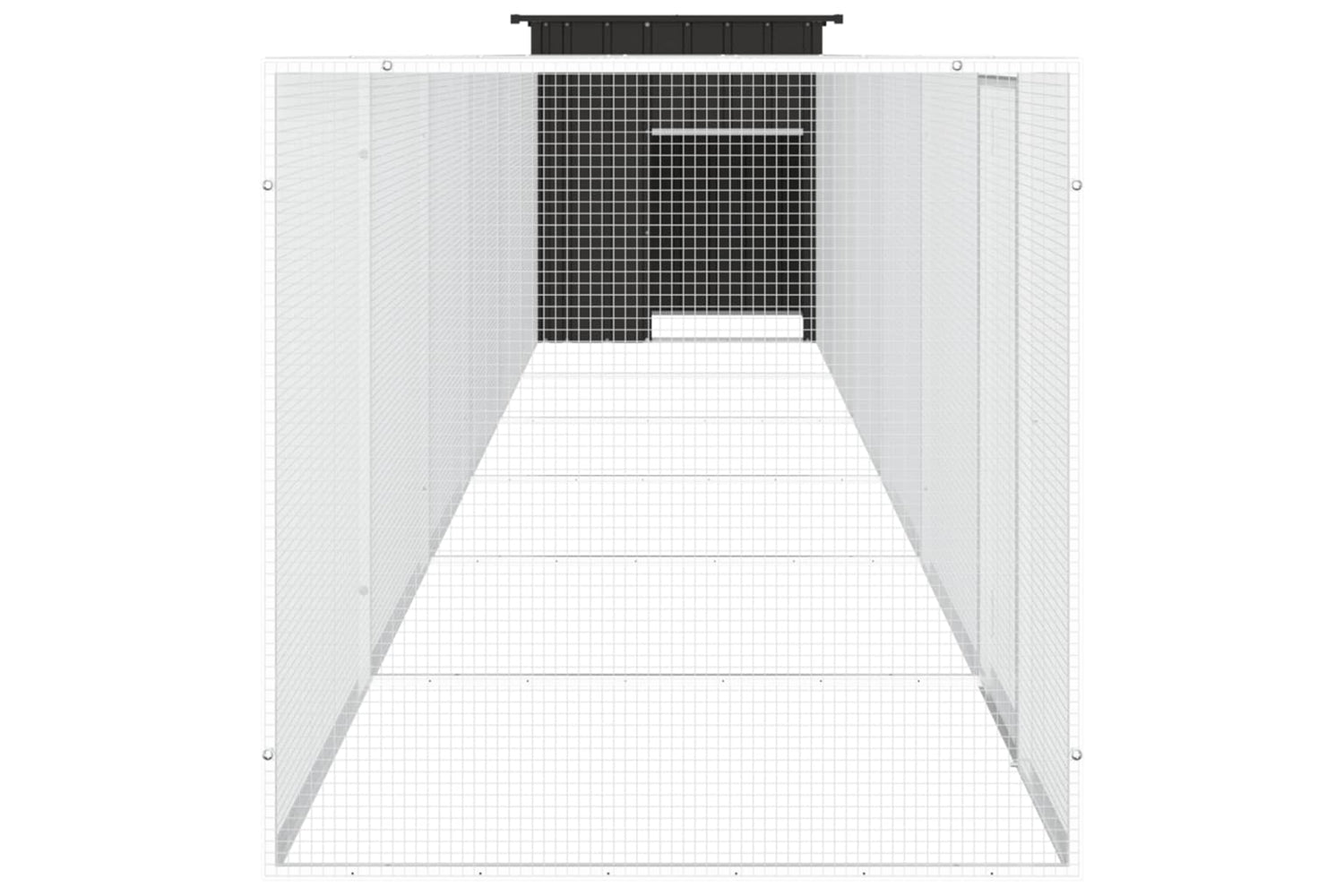 vidaXL 3106456 Chicken Cage Anthracite 700x91x100cm Galvanised Steel-4