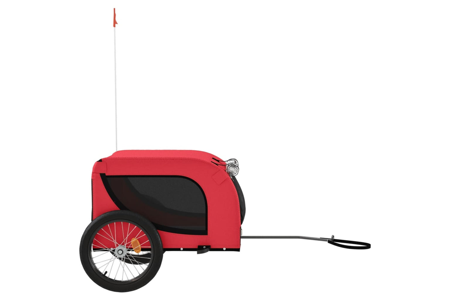 Vidaxl 94006 Pet Bike Trailer Red And Black Oxford Fabric And Iron-4