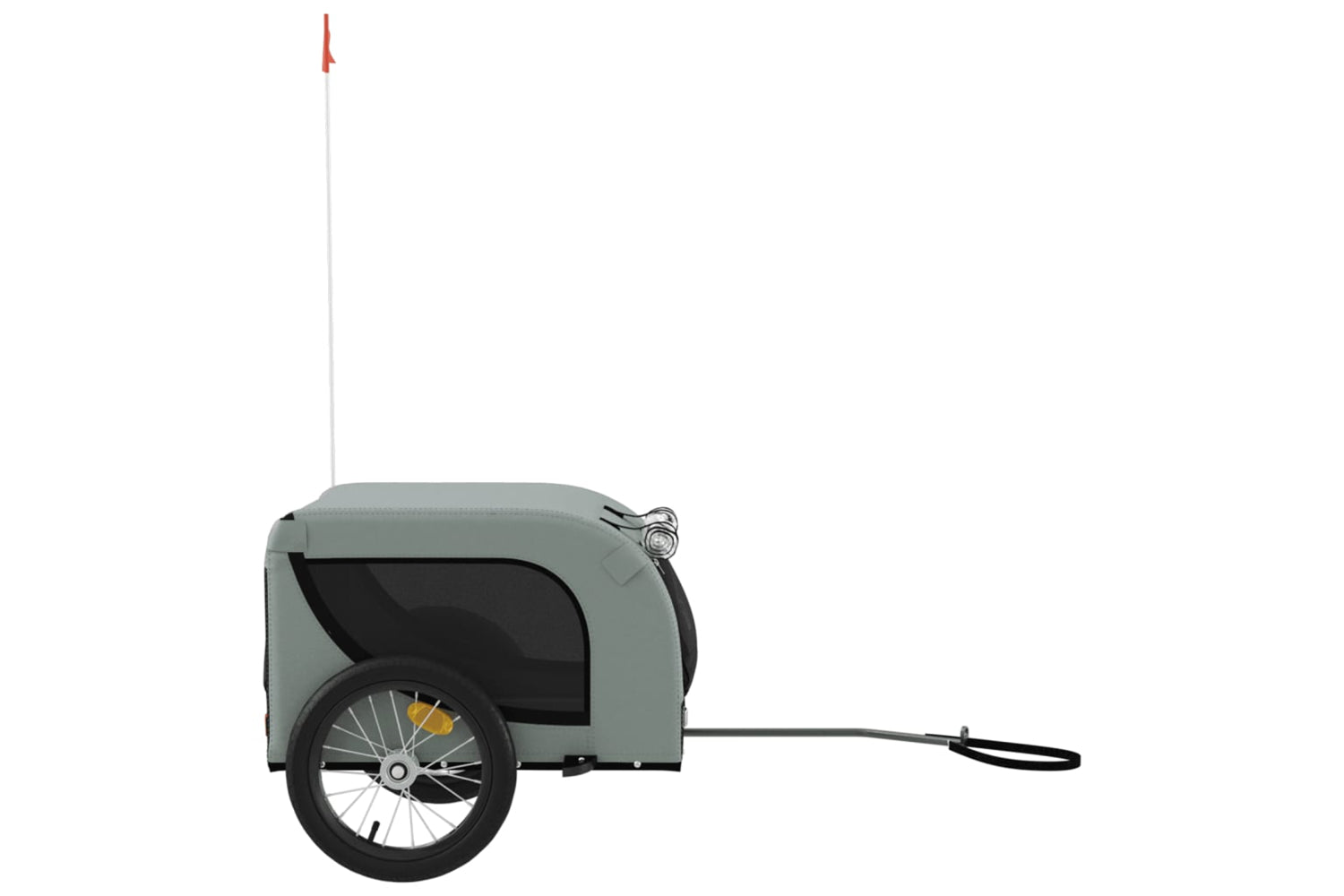 Vidaxl 94000 Pet Bike Trailer Grey And Black Oxford Fabric And Iron-4