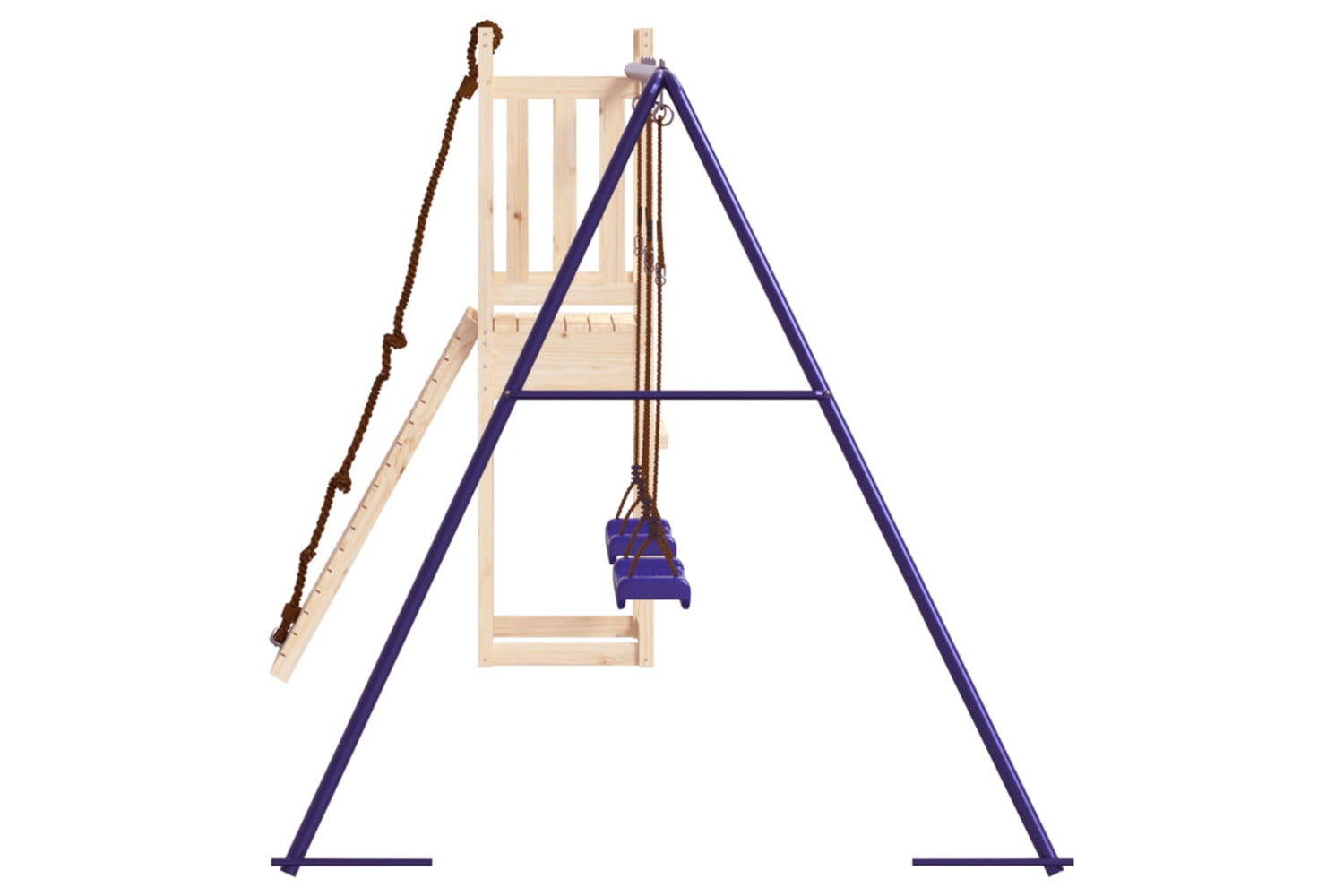 Vidaxl 3155951 Playhouse With Climbing Wall Swings Solid Wood Pine-5