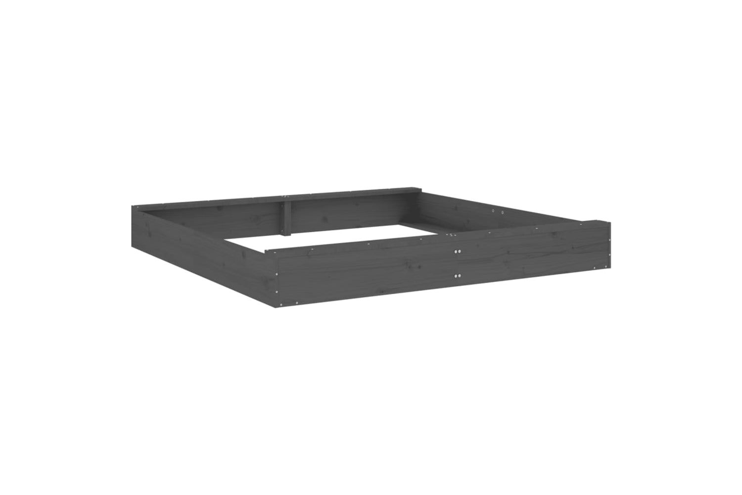 vidaXL 825039 Sandbox With Seats Grey Square Solid Wood Pine-5