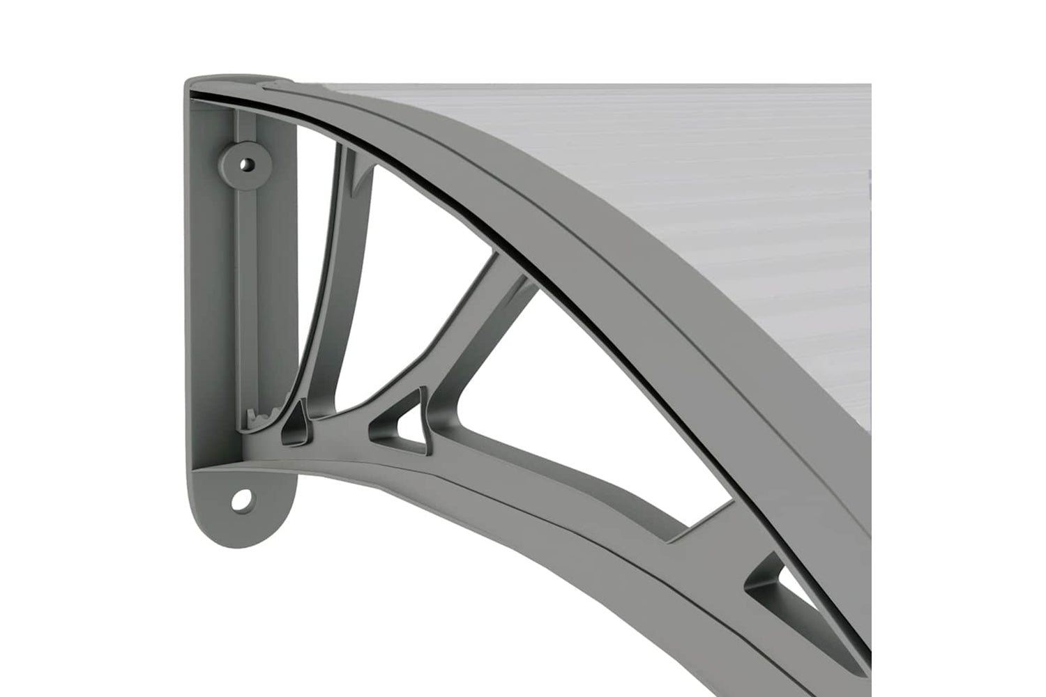 vidaXL Door Canopy Grey 150x75cm Polycarbonate-5