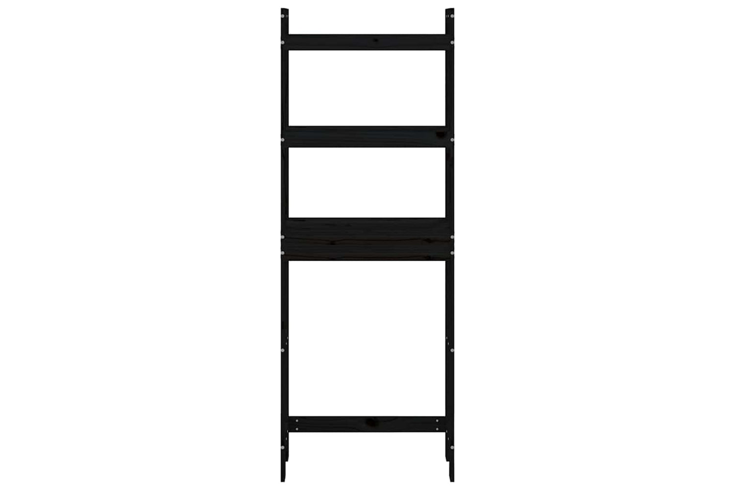 vidaXL 824662 Toilet Rack Black 63x26x171cm Solid Wood Pine-5