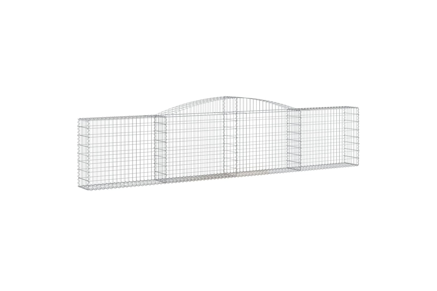 vidaXL 3146856 Arched Gabion Baskets 5 Pcs 400x30x80/100cm Galvanised Iron-2