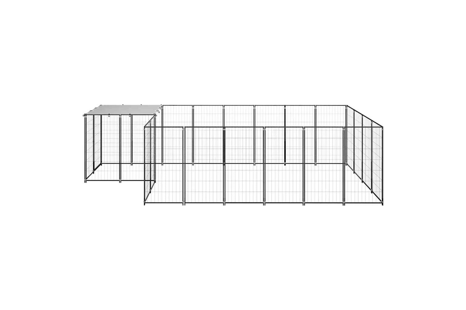 Vidaxl 3082206 Dog Kennel Black 8.47 M2 Steel-2