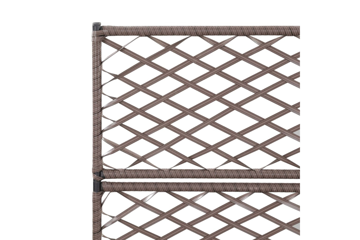 vidaXL 46938 Trellis Raised Bed With 3 Pots 83x30x130cm Poly Rattan Brown-5