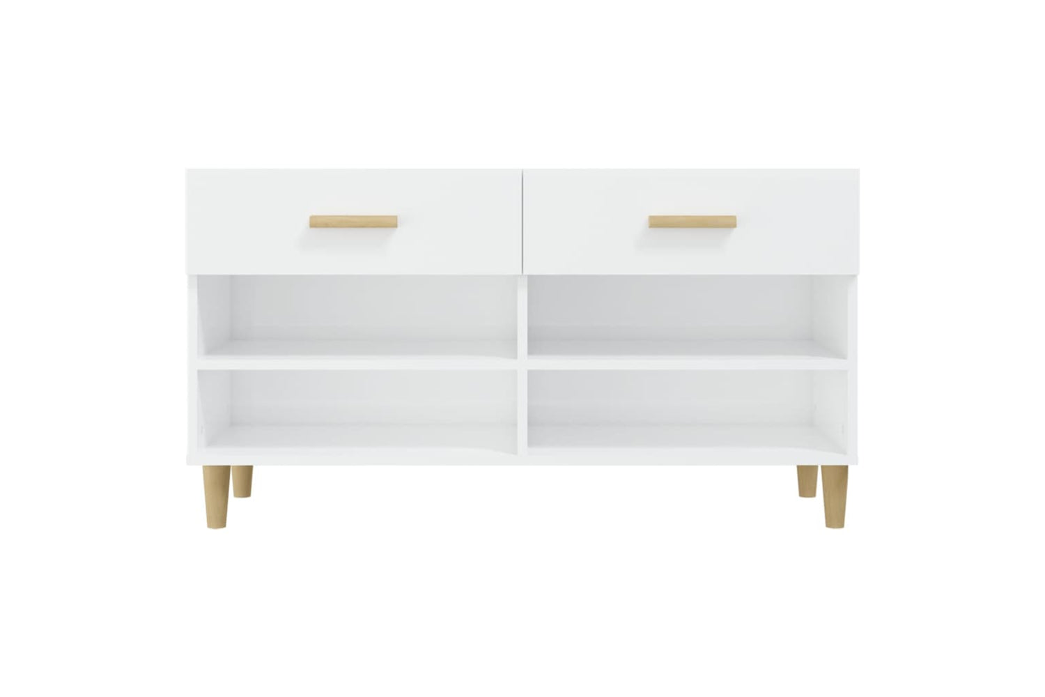 vidaXL 812822 Shoe Cabinet High Gloss White 102x35x55cm Engineered Wood-5