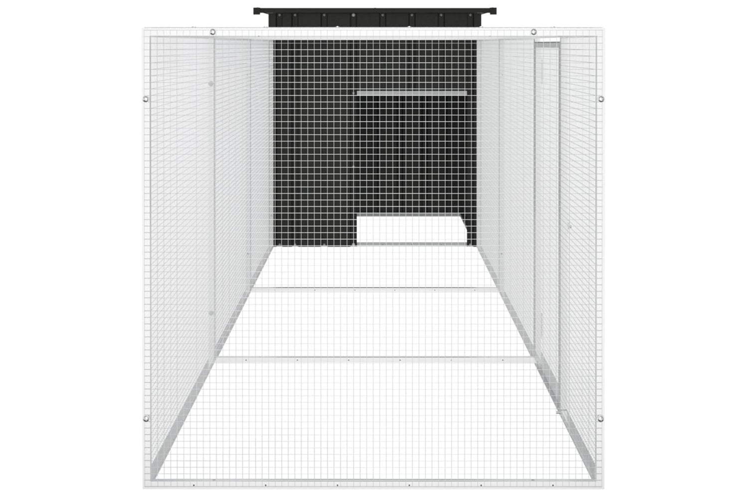 vidaXL 3106453 Chicken Cage Anthracite 400x91x100cm Galvanised Steel-4