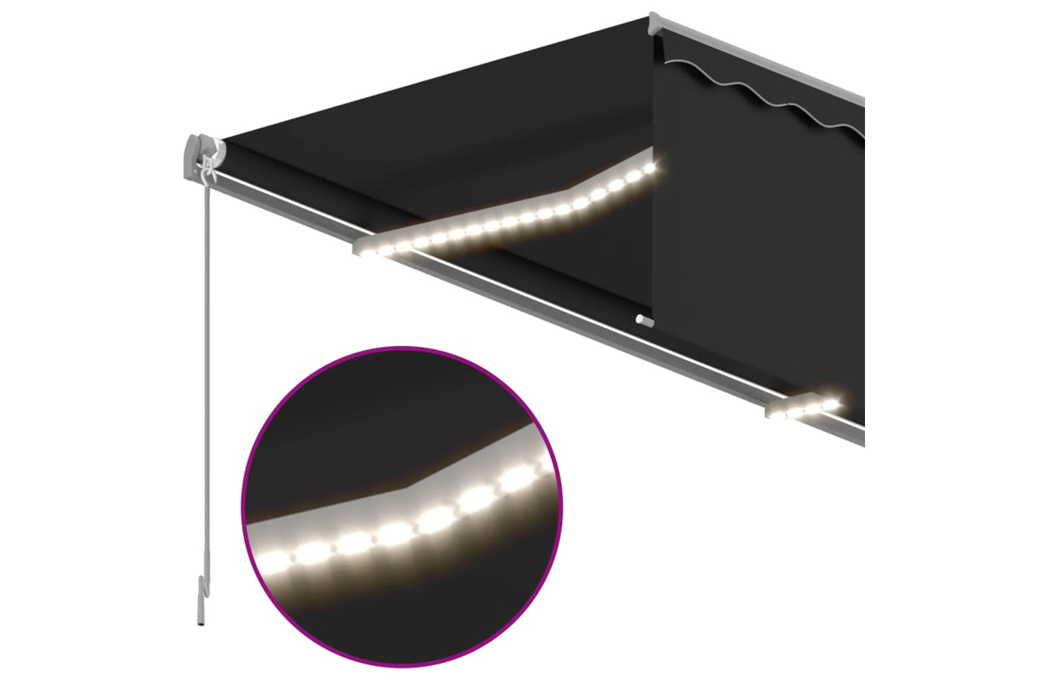 Vidaxl 3069424 Manual Retractable Awning With Blind&led 4x3m Anthracite-4
