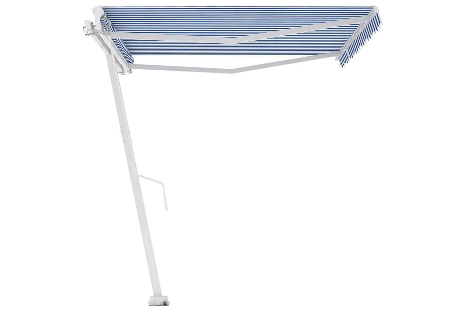 vidaXL 3069616 Freestanding Manual Retractable Awning 400x350cm Blue/white-4