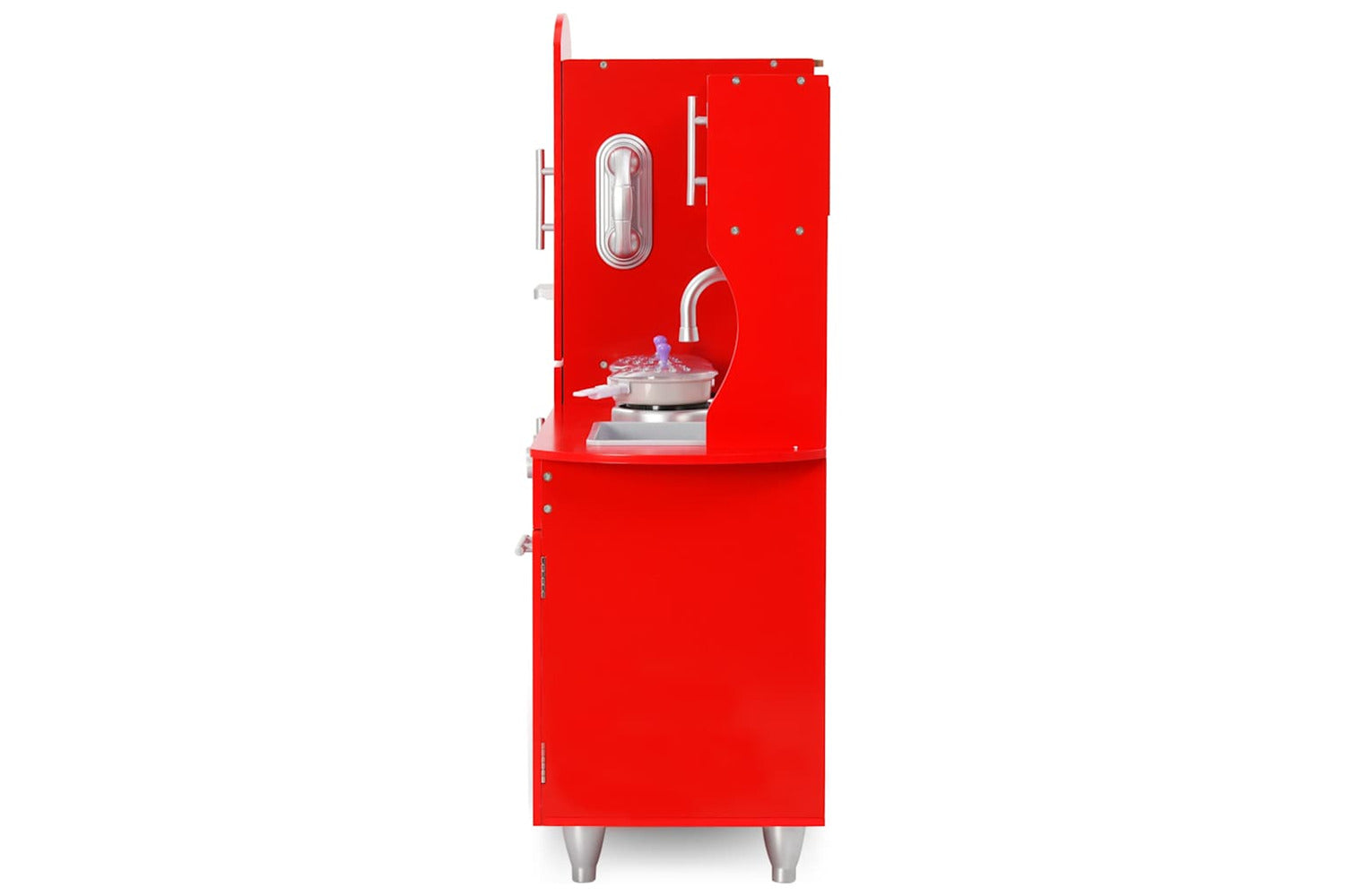 Vidaxl Kids' Play Kitchen Mdf 84x31x89 Cm Red-4