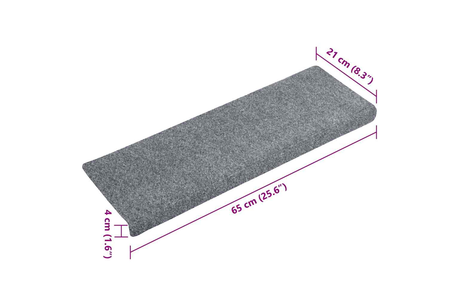 vidaXL Stair Mats 15 Pcs Needle Punch 65x21x4cm Light Grey-7