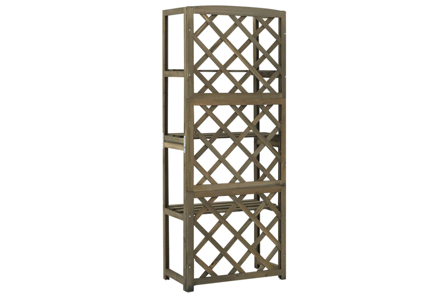 vidaXL 316410 Trellis With Shelves Grey 55x30x140cm Solid Fir Wood-3