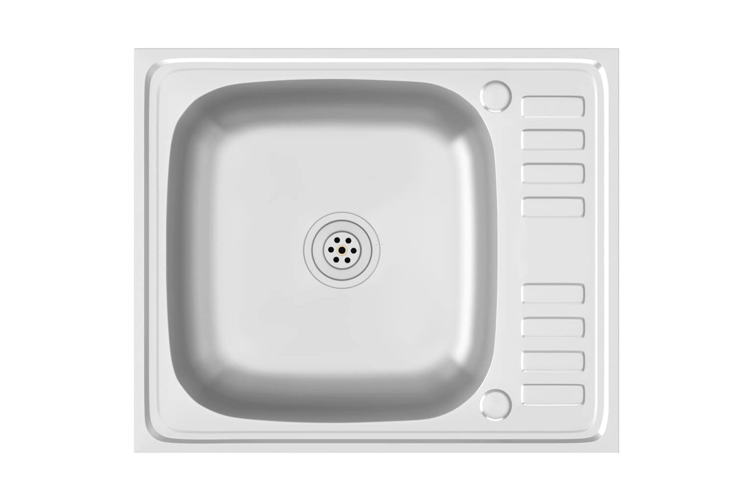 Vidaxl 147230 Kitchen Sink With Drainer Set Silver 500x600x155 Mm Stainless Steel-3