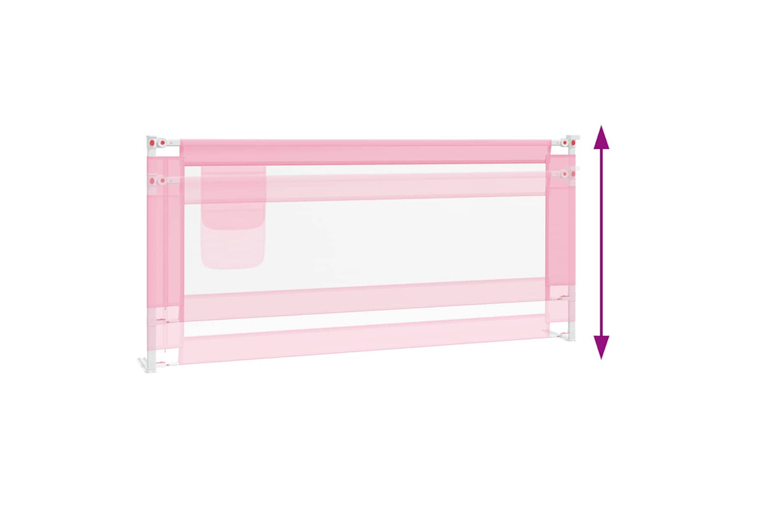 Vidaxl Toddler Safety Bed Rail Pink 200x25 Cm Fabric-5