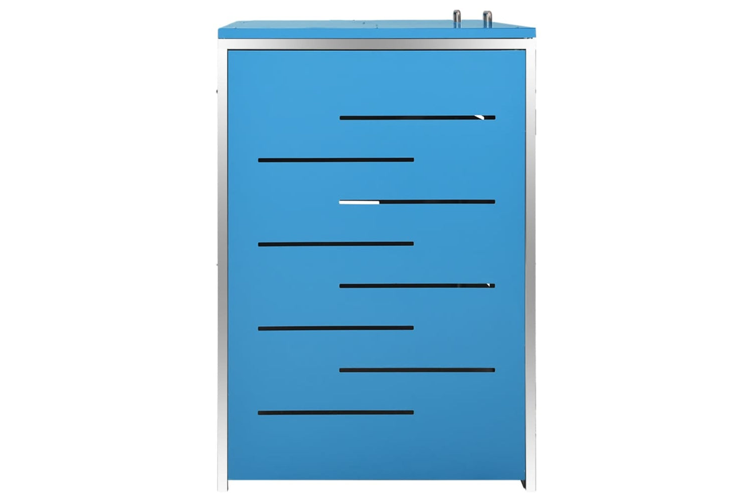 vidaXL Double Wheelie Bin Shed 138x77.5x112.5cm Stainless Steel-5