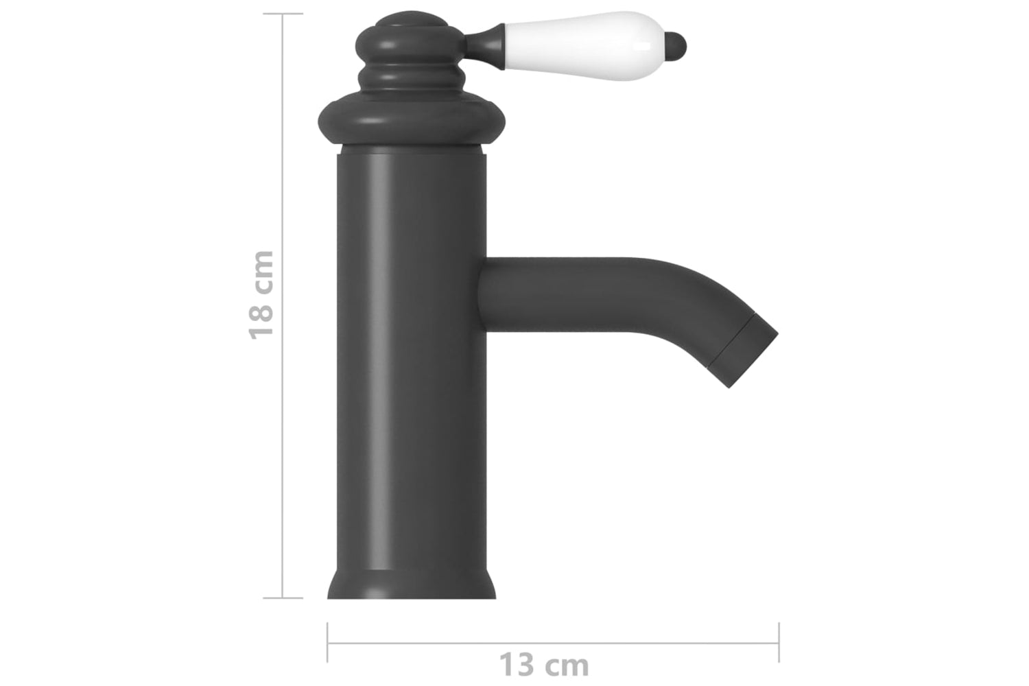 vidaXL 149073 Bathroom Basin Faucet Grey 130x180mm-4