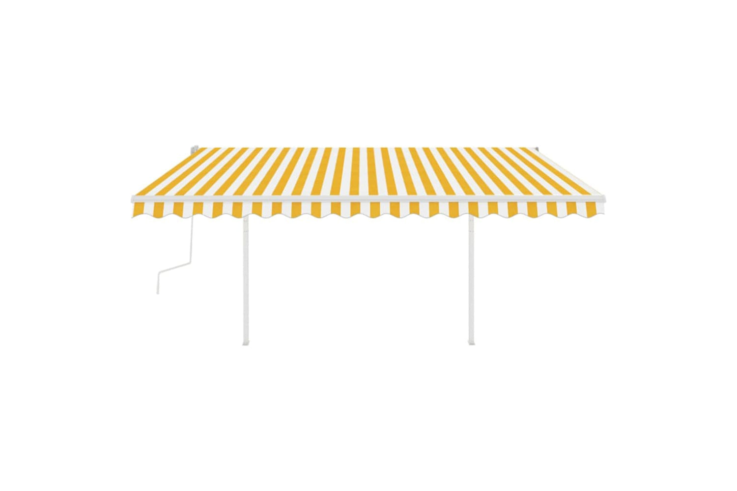 Vidaxl 3070023 Manual Retractable Awning With Led 4x3.5 M Yellow And White-3