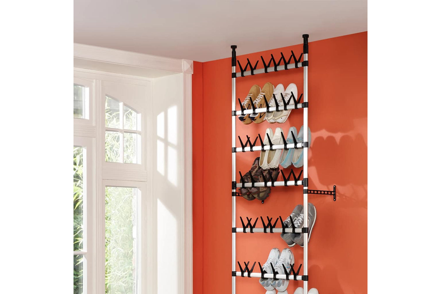 Vidaxl 321108 Telescopic Shoe Rack With Rods Aluminium-3