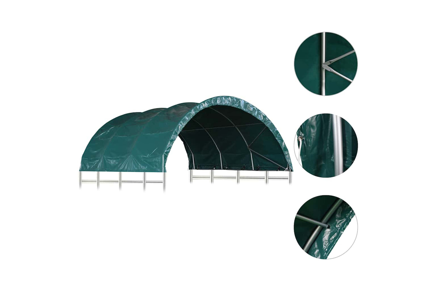 Vidaxl 3056433 Livestock Tent Pvc 3.7x3.7 M Green-3