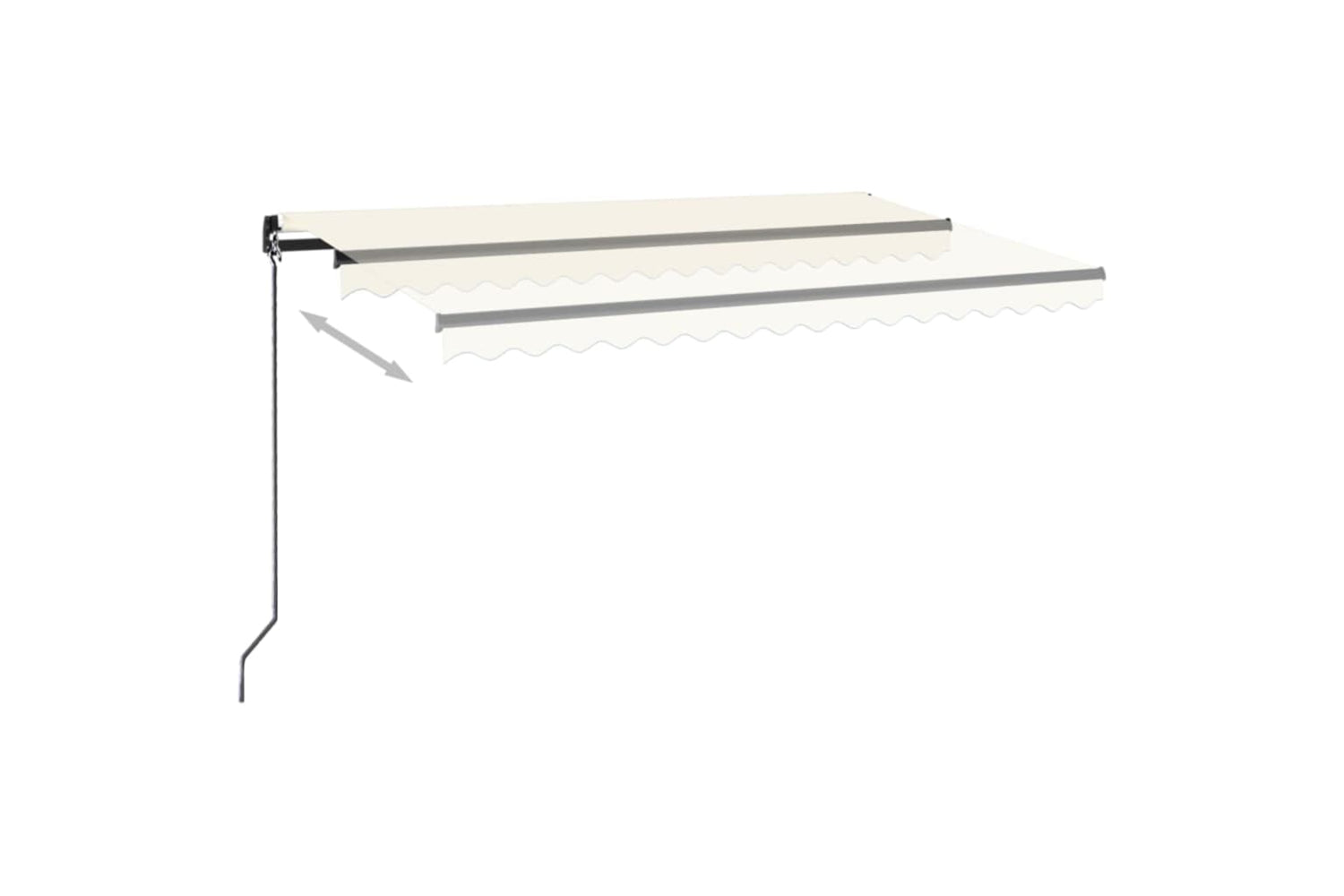 Vidaxl Manual Retractable Awning 400x350 Cm Cream-2
