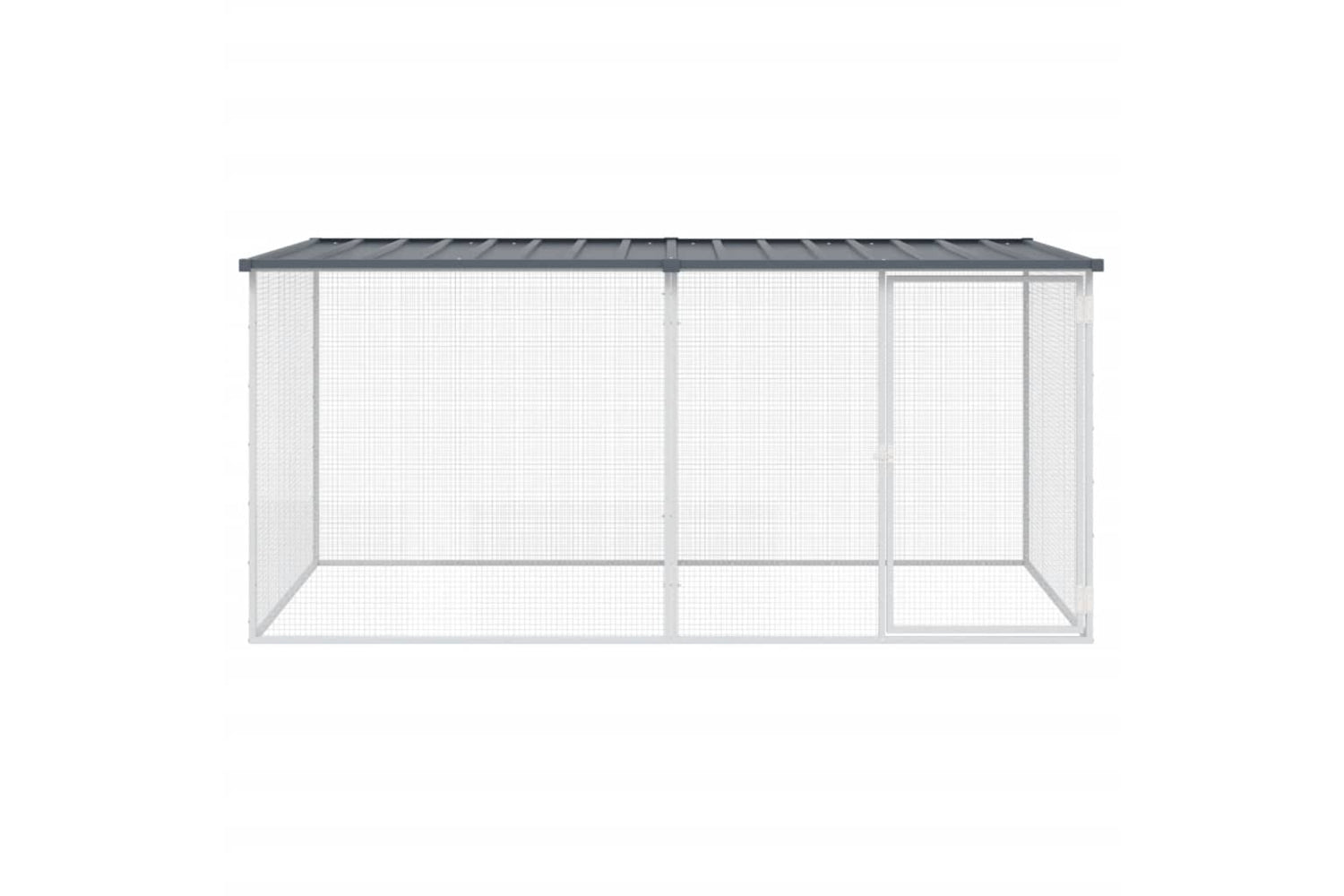 vidaXL 3189049 Chicken Cage With Roof Anthracite 203x98x90cm Galvanised Steel-2