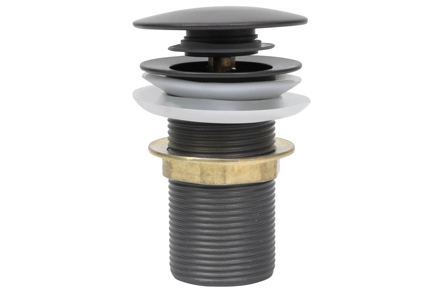 vidaXL 149063 Push Drain Without Overflow Function Grey 6.4x6.4x9.1cm-3