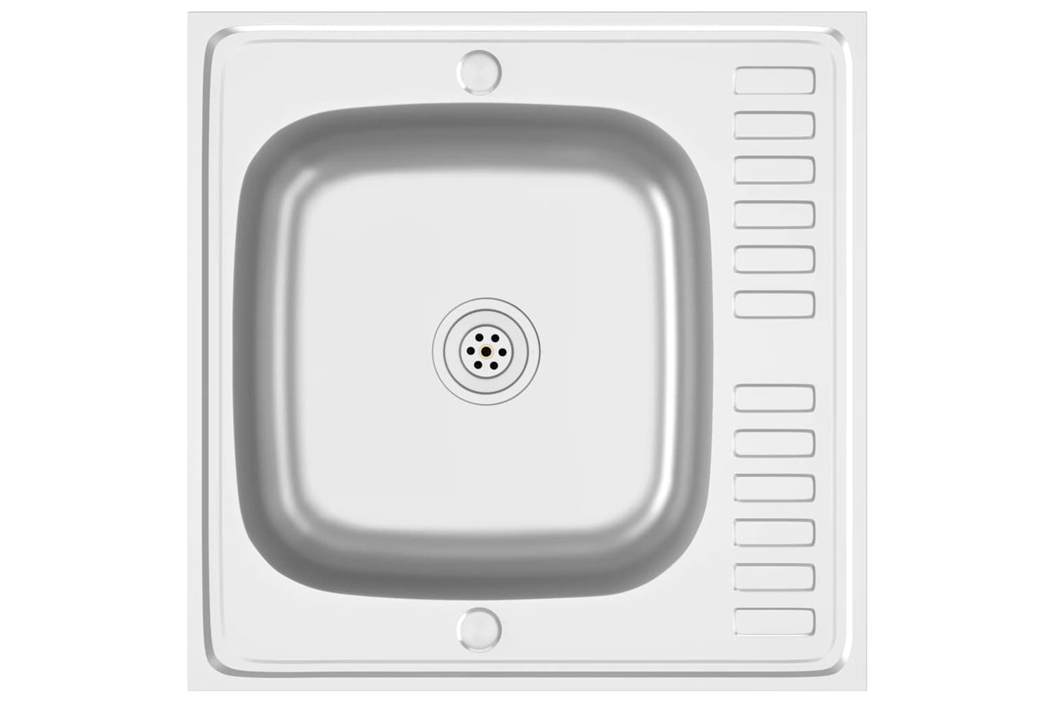Vidaxl 147231 Kitchen Sink With Drainer Set Silver 600x600x155 Mm Stainless Steel-3