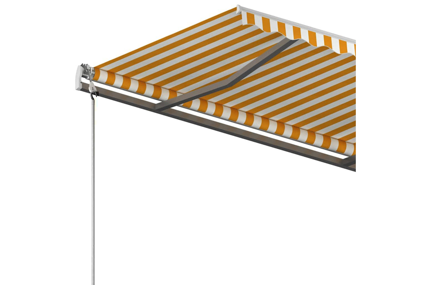 Vidaxl Freestanding Manual Retractable Awning 400x300 Cm Yellow/white-7