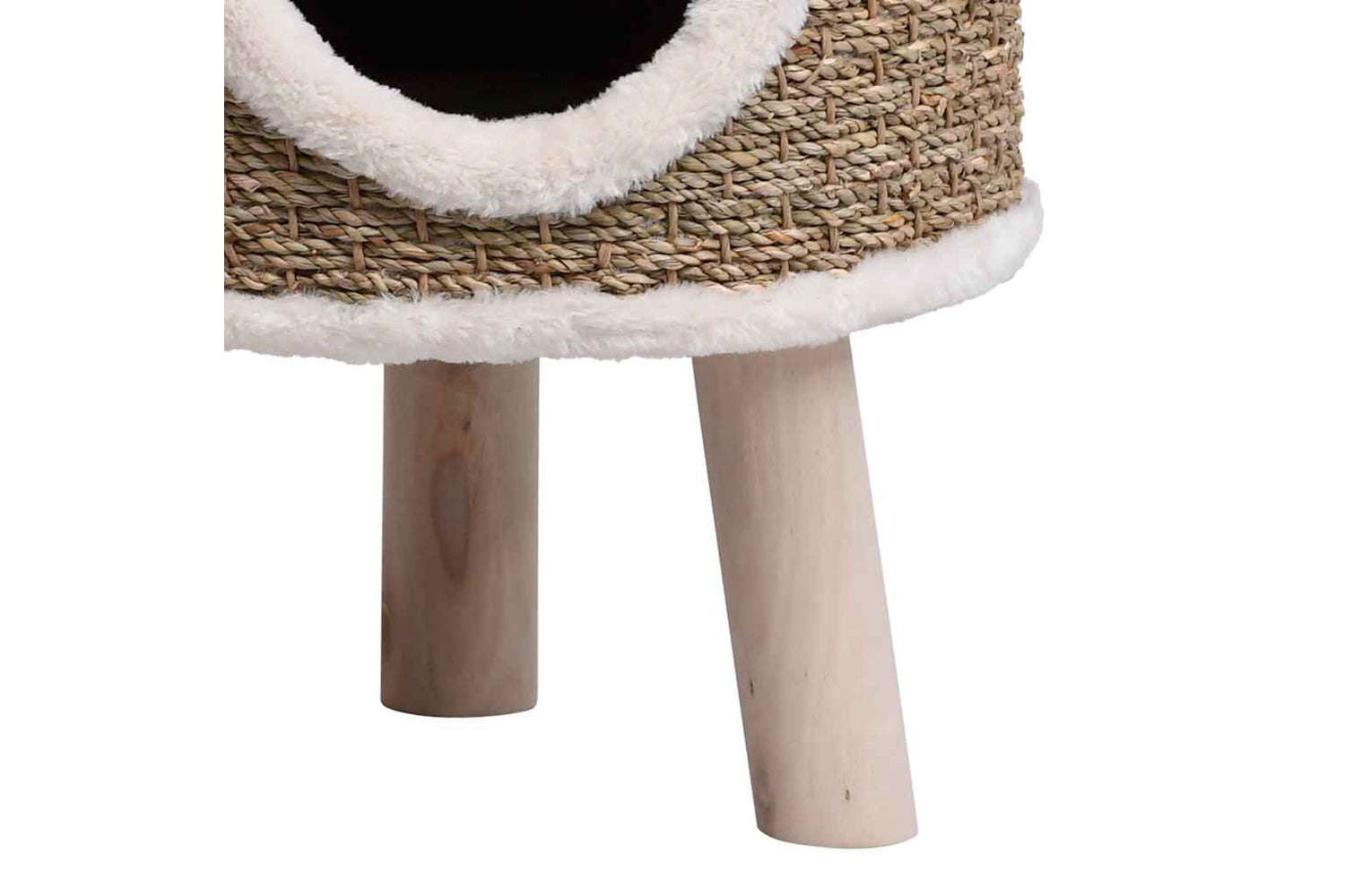 vidaXL 170970 Cat House With Wooden Legs 41cm Seagrass-7