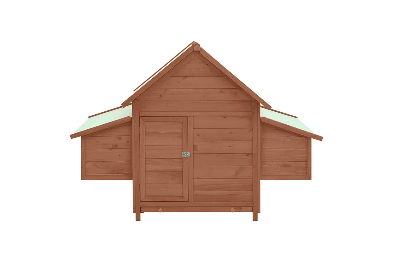 Vidaxl Chicken Coop Mocha And White 150x96x110 Cm Solid Firwood-3
