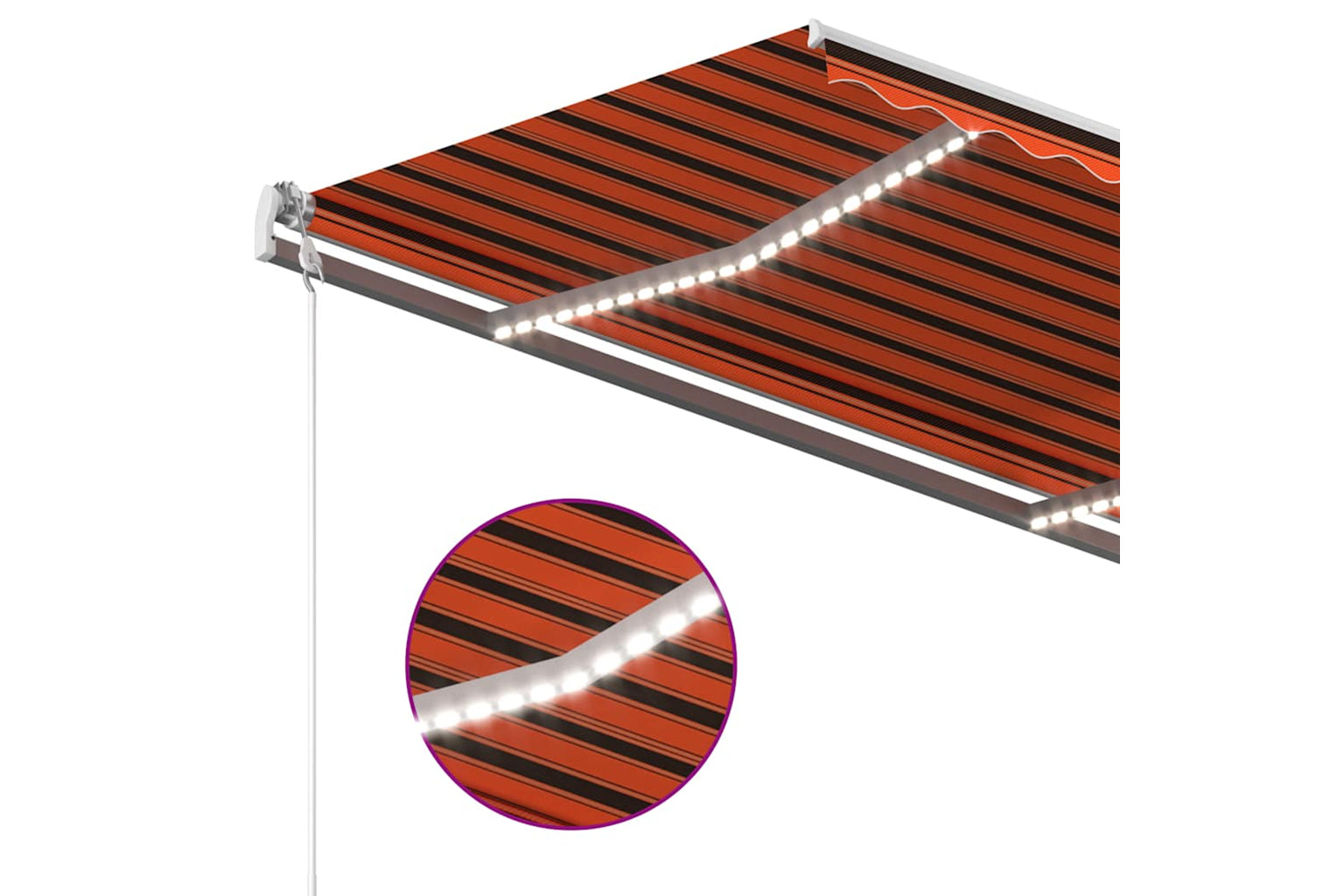 Vidaxl Manual Retractable Awning With Led 300x250 Cm Orange And Brown-9
