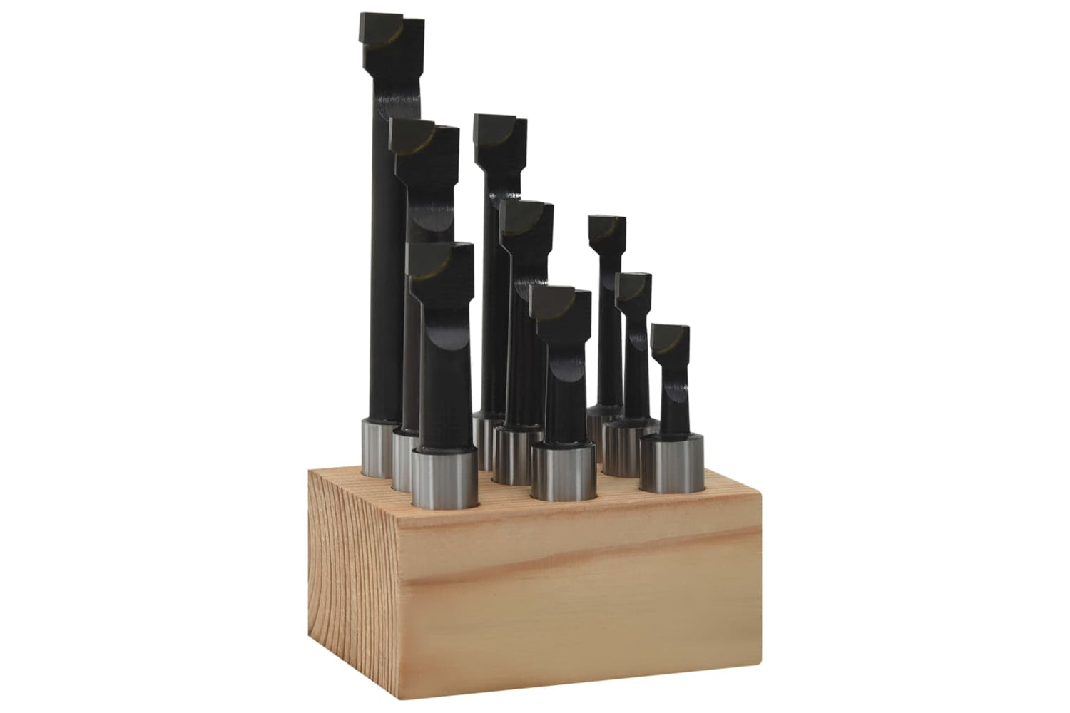 vidaXL 146682 Boring Cutters 9 Pcs 12mm With Wood Base-2
