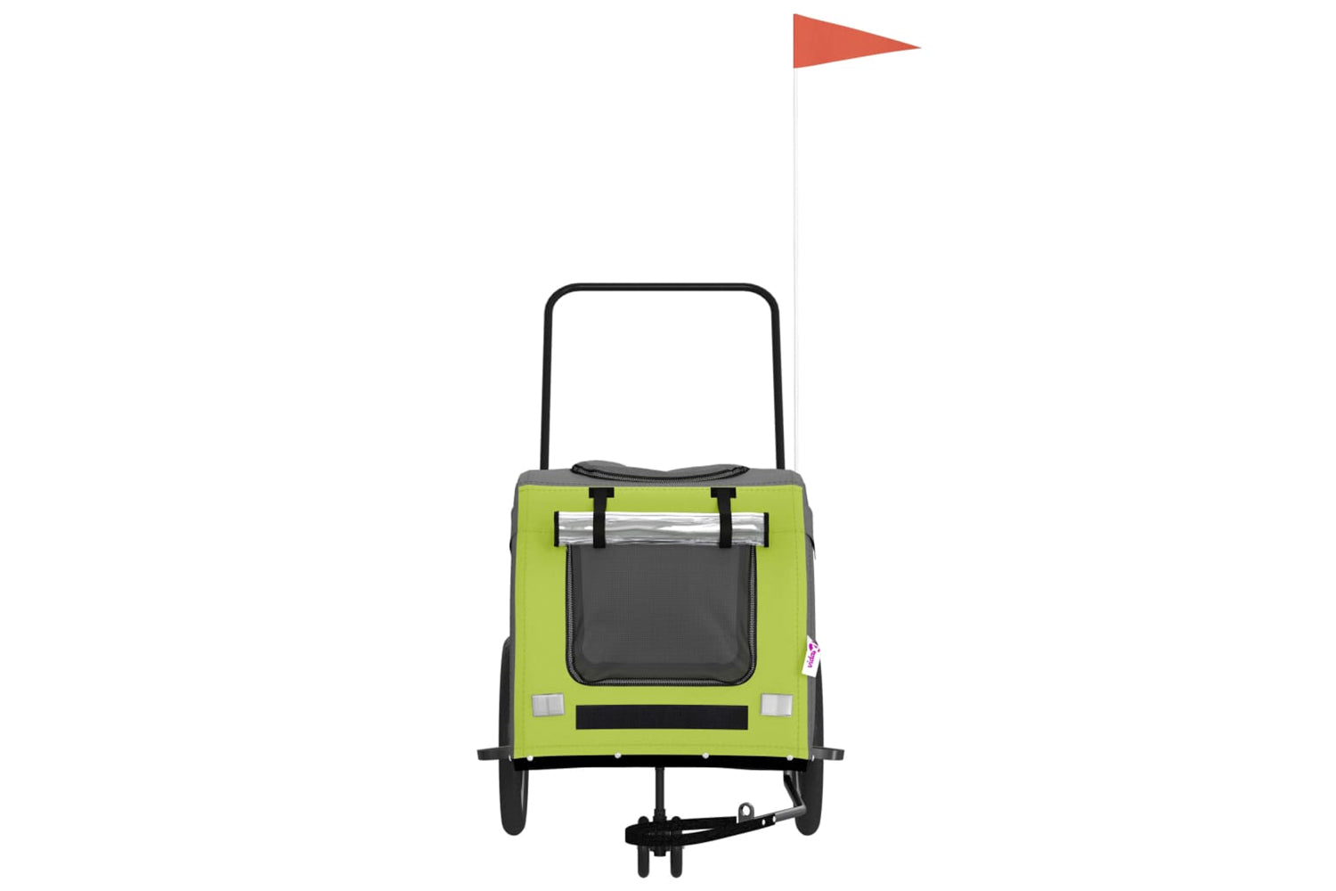 Vidaxl 93857 Pet Bike Trailer Green And Grey Oxford Fabric And Iron-3