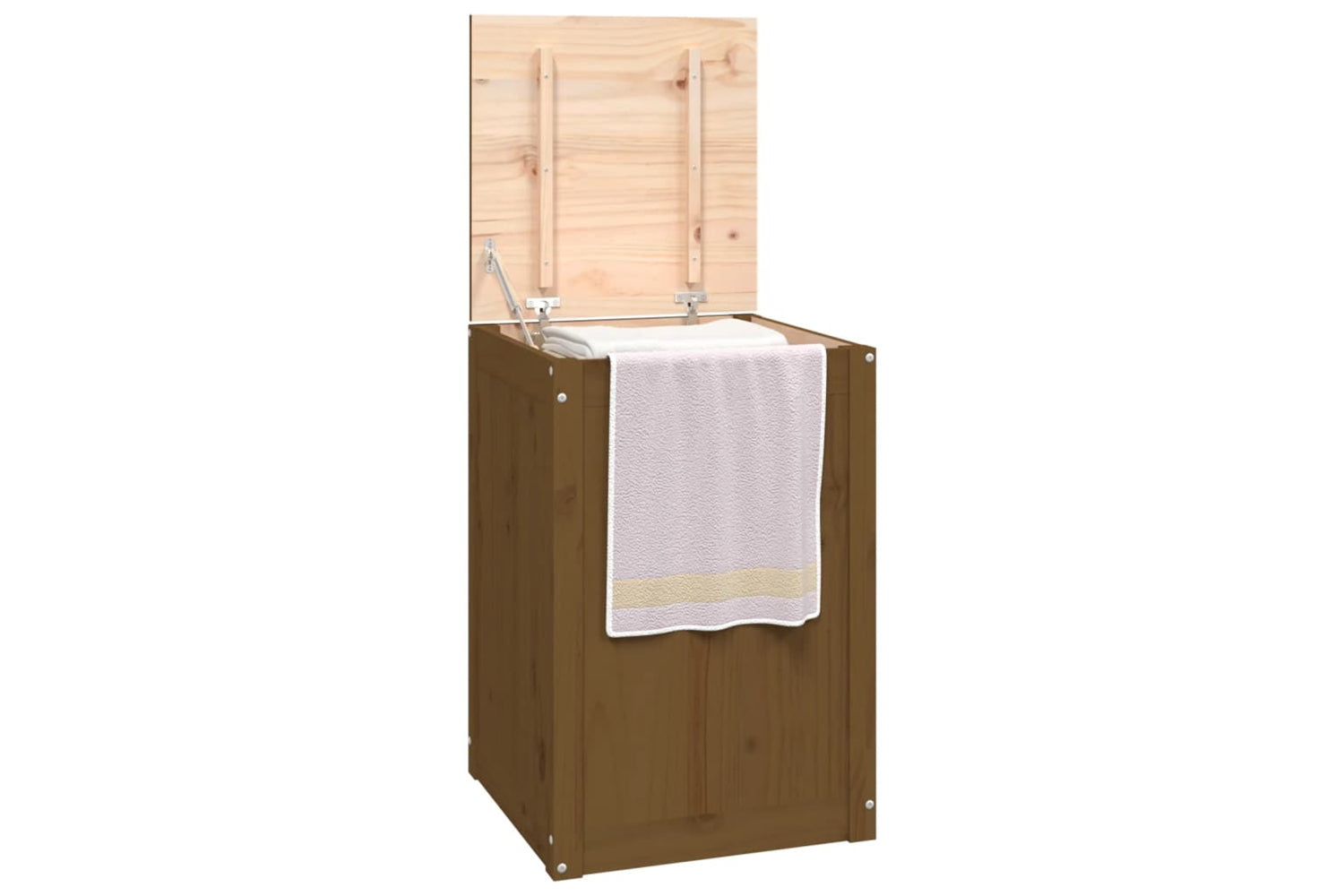 vidaXL 823567 Laundry Box Honey Brown 44x44x66cm Solid Wood Pine-3