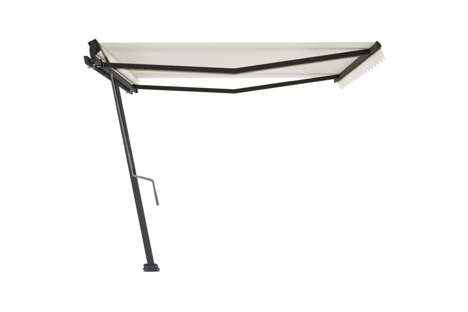 vidaXL 3069837 Freestanding Manual Retractable Awning 450x350cm Cream-4