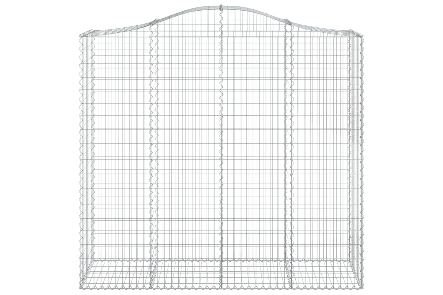 vidaXL 3145725 Arched Gabion Baskets 3 Pcs 200x50x180/200cm Galvanised Iron-3