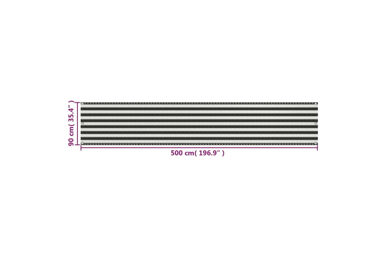 vidaXL 310854 Balcony Screen Hdpe 90x500cm Anthracite And White-5