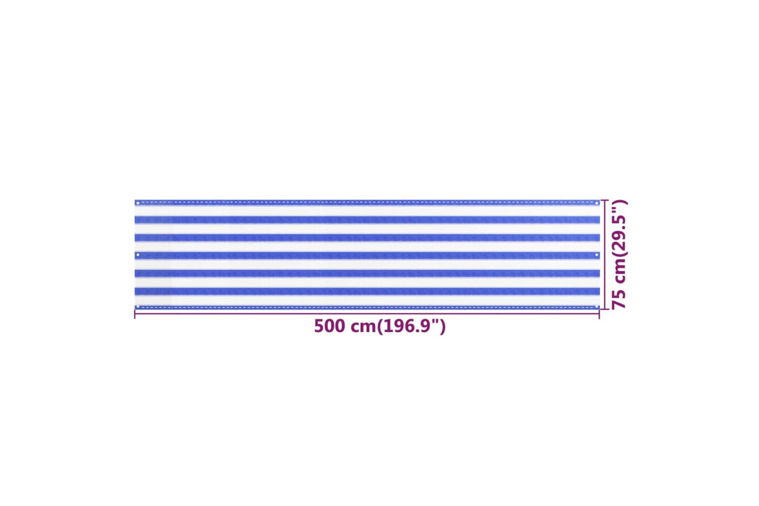 vidaXL 310886 Balcony Screen Blue And White 75x500cm Hdpe-5