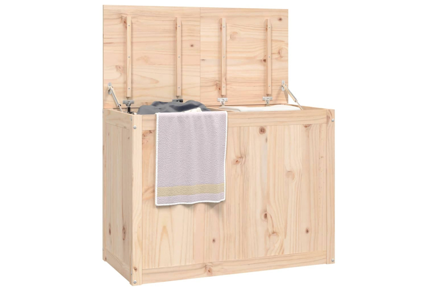 vidaXL 823569 Laundry Box 88.5x44x66cm Solid Wood Pine-3