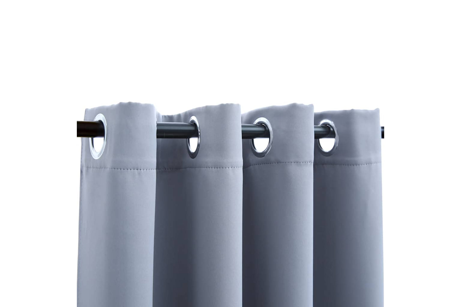 Vidaxl Blackout Curtain With Metal Rings Grey 290x245 Cm-3