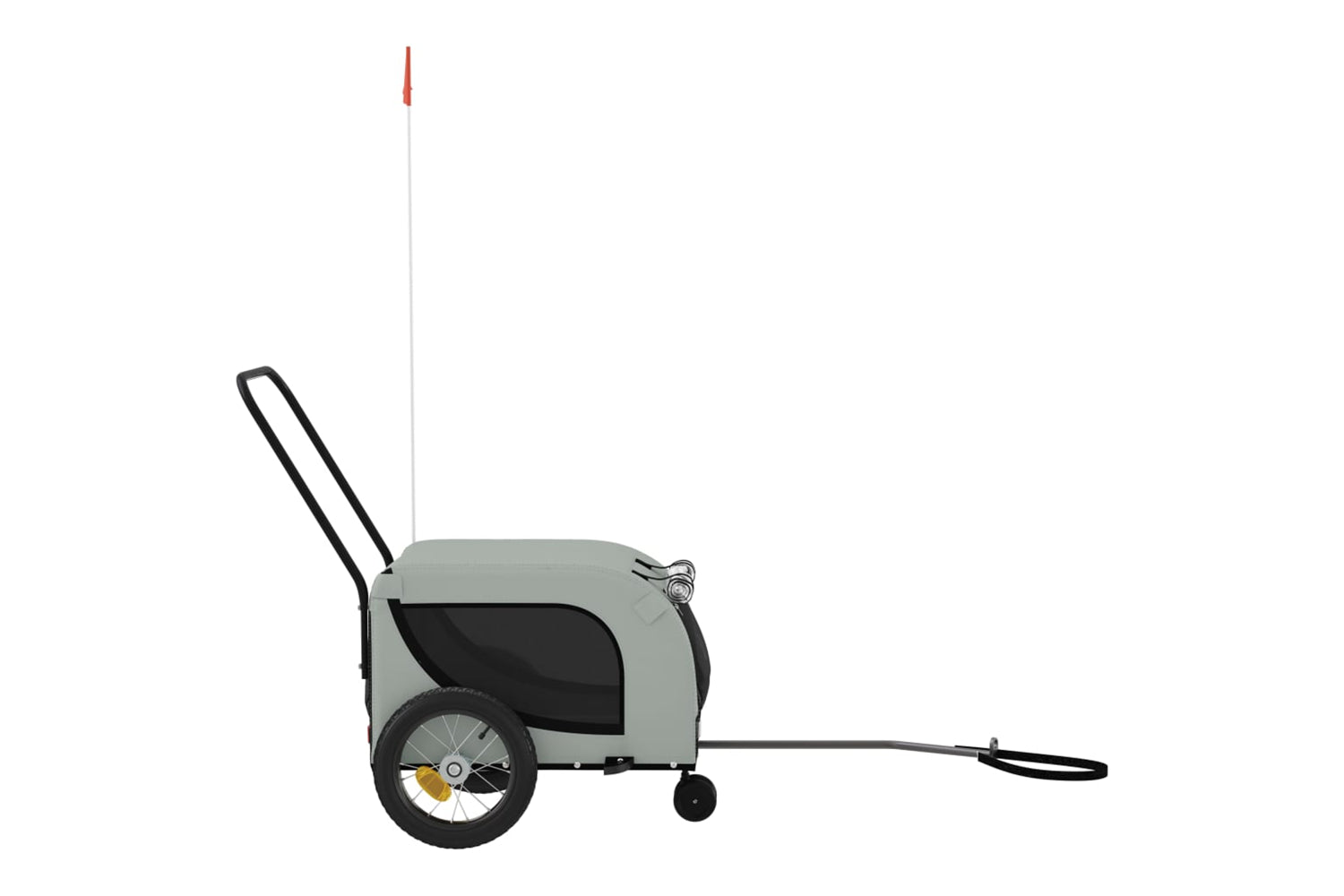Vidaxl 94014 Pet Bike Trailer Grey And Black Oxford Fabric And Iron-4