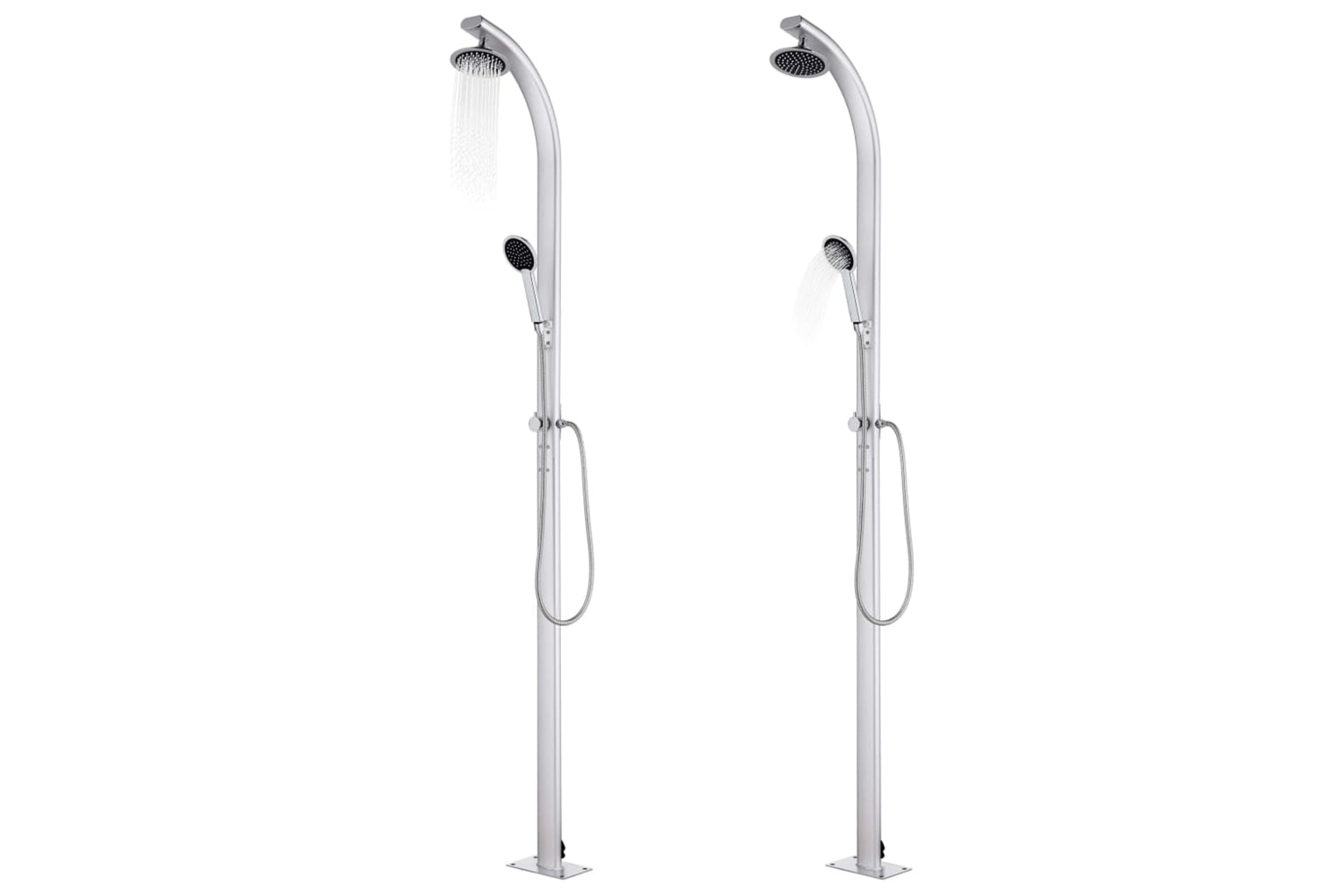 vidaXL 3070796 Garden Shower With Grey Base 220cm Aluminium-2